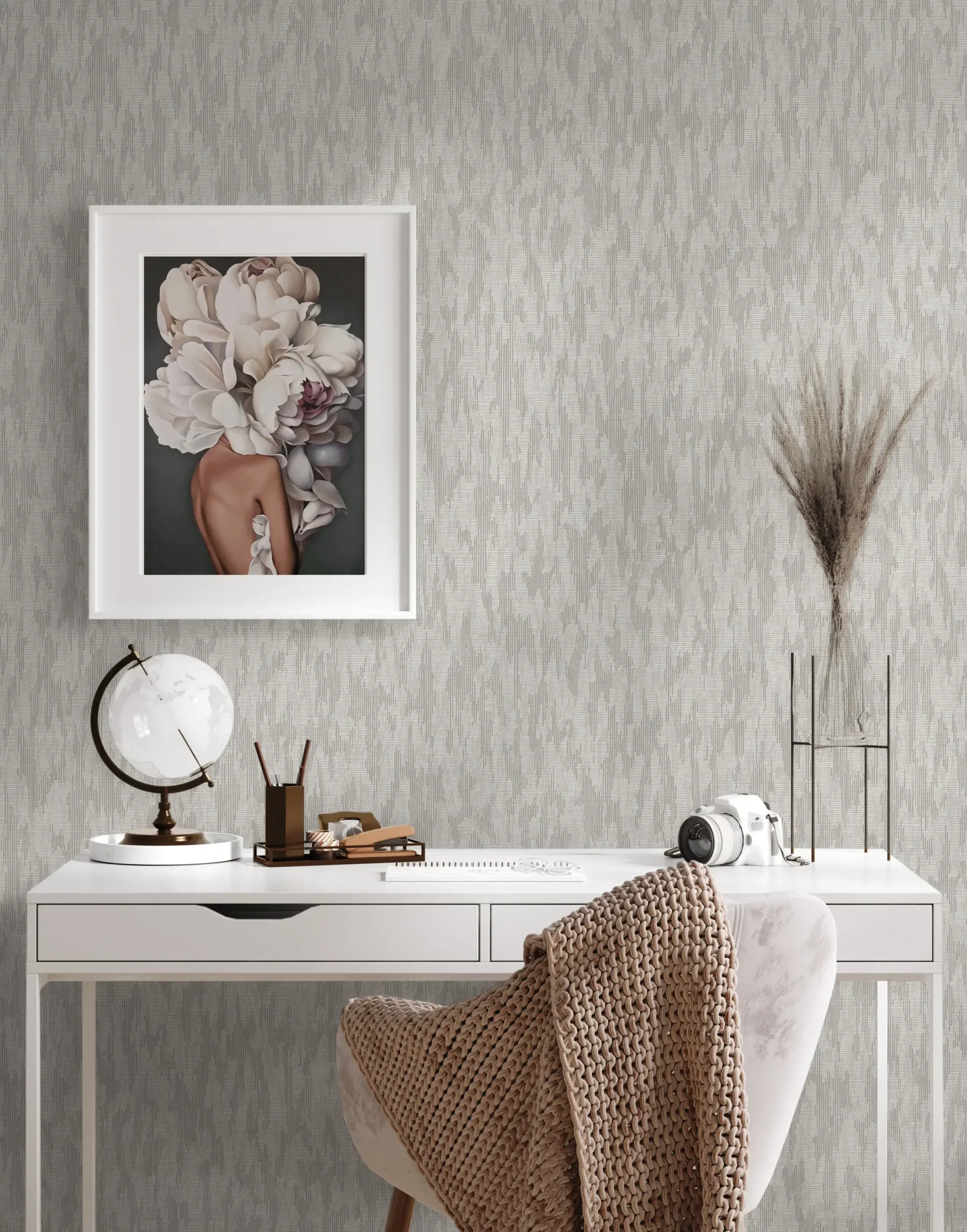 Gray Embossed Wallpaper – Understated Shimmer (24108-3)